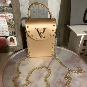 Boutique tan gold chain crossbody
